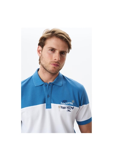 Arma Erkek Regular Fit % 100 Pamuk Pike Polo Yaka Tişört Y29374355302 Mavi