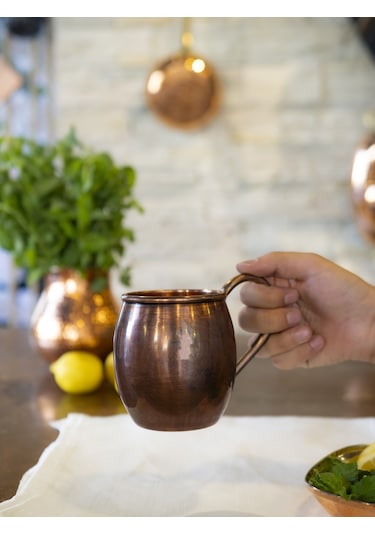 Bakır Kalaysız Tombul Kupa Oksitli Renk