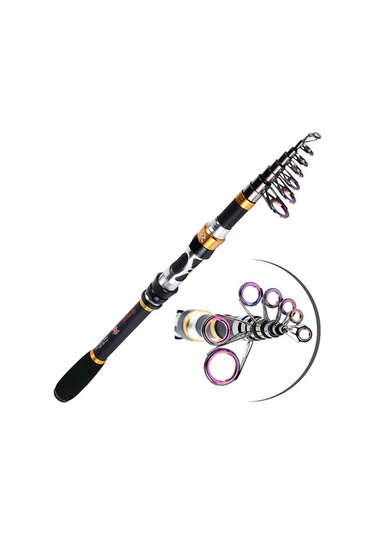 Pazly İplik Olta Karbon Fiber 99% 1.8m Teleskopik Deniz Olta Kamışı - Alabalık Sazan İçin Optimize Edilmiş Olta Çubuğu 1.8 M