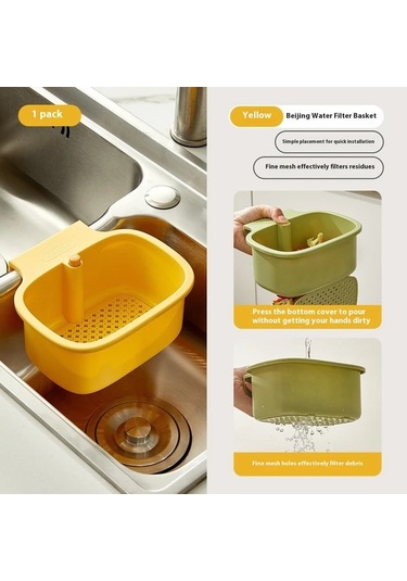 Dashanshop Yeşil 1 Adet Büyük Çok Amaçlı Askılı Kare Lavabo Filesi, Mutfak & Banyo Drenaj Sepeti Yeşil