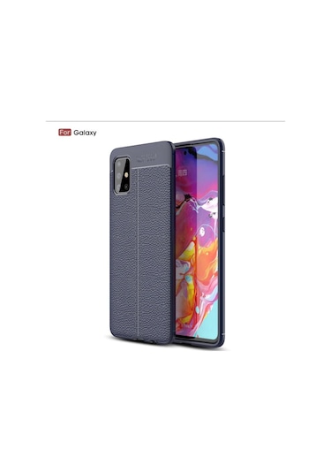 Samsung Uyumlu Galaxy A71 Kamera Korumali Deri Görünümlü Silikon Kilif 402642257