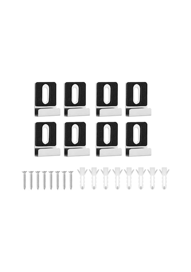 Vkemall 304 Paslanmaz Çelik Ayna Tutucu Seti, Güvenli Ve Şık Montaj İçin 8 Parça Metal Ayna Askısı