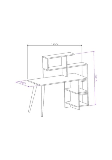 Uzay Çalışma Masası Beyaz & Ceviz Beyaz - Ceviz