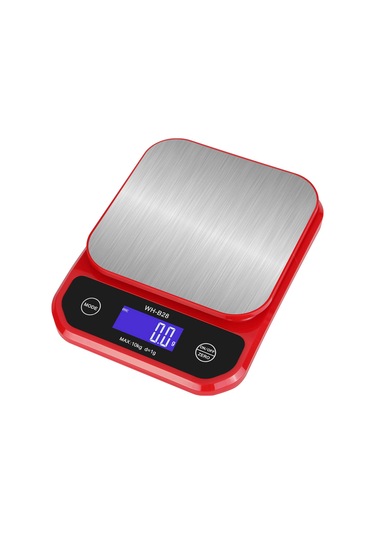 Youtek Dijital Mutfak Terazi, 10kg/1g Hassasiyet, Lcd Ekran, 5 Birim G, Oz, Lb, Kg, Ml , Su Geçirmez, Li-pol Batarya, Pişirme Ve Gıda Tartımı İçin Kırmızı