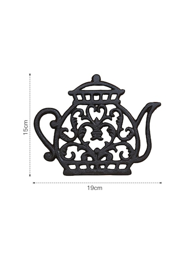 Homyl Çaydanlık Isı Mat Potholder Noslip Dökme Demir Içi Siyah