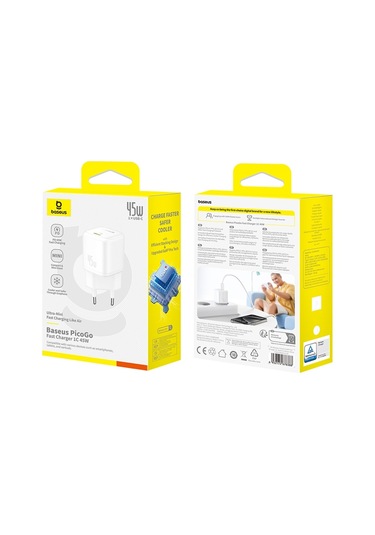 Baseus Picogo 45w Gan Type-c Hızlı Şarj Cihazı, Ab Tak 001