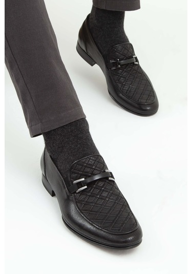 Tamer Tanca Erkek Hakiki Deri Siyah Makosen Ayakkabı 477 19707 K Erk Ayk Syh Zmb Bfl/syh Org Siyah