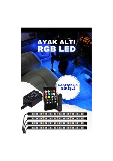 Çakmaklık Girişli Rgb Ayak Altı Led Sese Duyarlı Led Müziğe Duyarlı 12 Led
