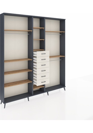 Arges Dolap 10 Raflı 6 Çekmeceli 3 Askılı 220x30x243 Antrasit-çam/aytaşı Atlas Çam/aytası Arges Dolap 10 Raflı 6 Çekmeceli 3 Askılı 220x30x243 Antrasit-çam/aytaşı Atlas Çam/aytası