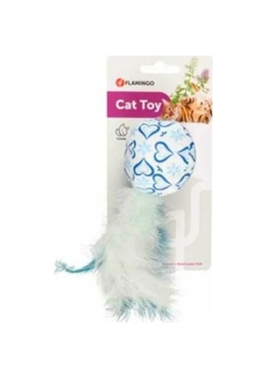 Flamingo 12 x 5 x 16 CM Mavi Tüylü Top Kedi Oyuncağı