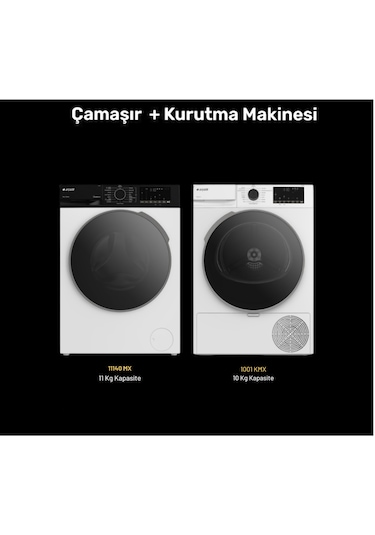 Arçelik 11140 MX Çamaşır Makinesi - 1001 KMX Kurutma Makinesi