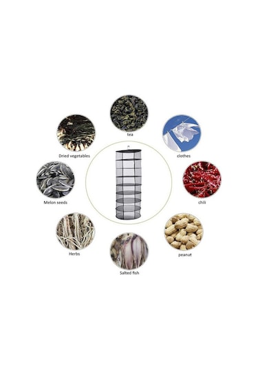 Suntek Fermuar 8-layer Beyaz Ile Katlanabilir Herb Kurutma Net