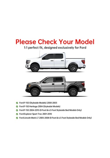 Geeksen Ford F150 2000-2015 Ve Lincoln Mark Lt Kamyon Yatağı Sabitleme Kanca Seti - Siyah Yük Bağlama Aleti 6 Adet + 12 Vida