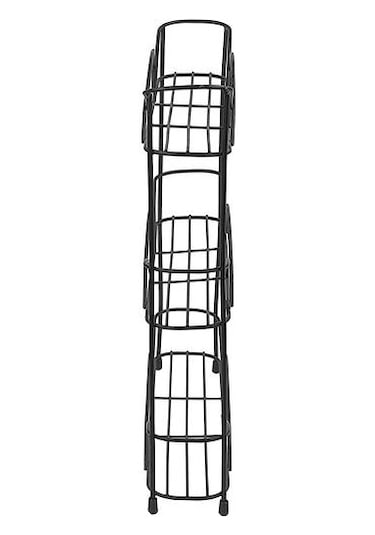 3 Tier Raf Mutfak Dolabı Organizatör Veya İsteğe Bağlı Duvara Monte Depolama, 3 Baharat Rafları, Yükseltilmiş Lastik Ayaklar, Siyah Depolama Tutucular Ve Amp Raflar 1