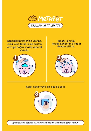 Metapet Kuru Köpük Köpek Şampuanı Hipoalerjenik Hassas Ciltler İçin 200 ML