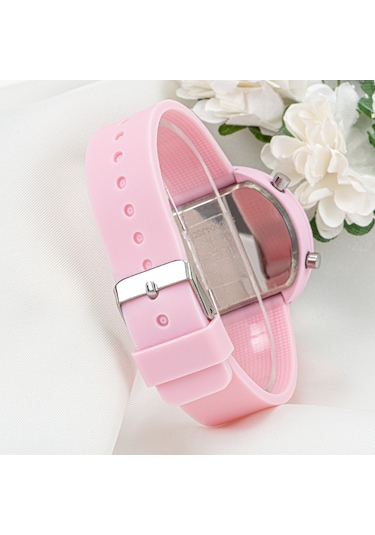 Pudra Pembe Led Büyük Kız Çocuk Kol Saati ST-304040