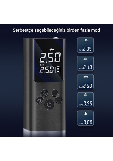 A6 Taşınabilir Powerbankli Kendinden Şarjlı Hava Pompası