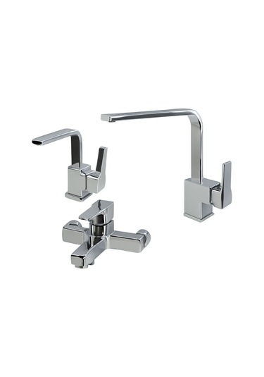 Rudi Armatür Pirinç Malzeme Batarya Takımı Mutfak , Lavabo, Banyo Bataryası Gri