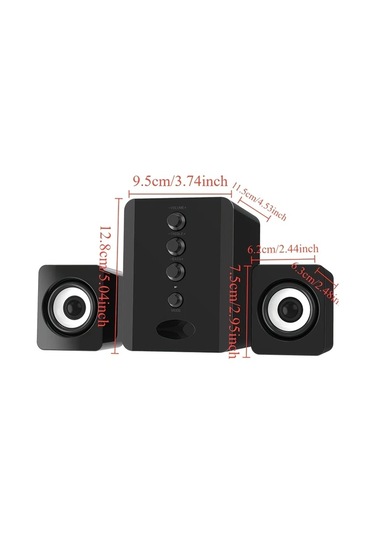 Willowhaven Siyah Bağımsız Ayarlı 3 İnç Bass Mini Hoparlörler Usb Tablet Laptop Taşınabilir Yüksek Kalite Ses