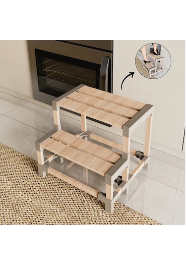 Evinizin Atölyesi 2 Basamaklı Ahşap Merdiven