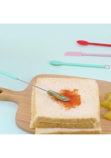 Siyah Mini Spatula Teleskopik Isıya Dayanıklı Ergonomik Saplı Mutfak Şişeleri Küçük Silikon Spatula Minik Kazıyıcı