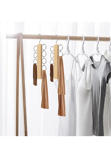 Homyl Kravat Askısı Şal Organizatör Uzay Tasarruf Eşarp Odun Odun Diğer