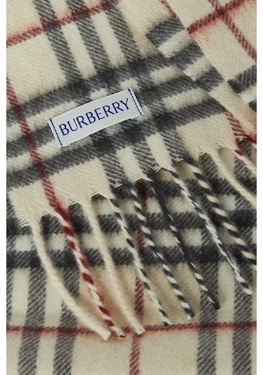 Burberry Kaşmir Kareli Eşarp, Arşivsel Desen & Saf Kaşmir Lacivert