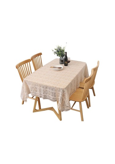 Beyaz Retro Pastoral Delikli Saf Pamuk Keten Oval Masa Örtüsü Masa Örtüsü Ekose Dantel Basit Yuvarlak Masa Örtüleri Arka Plan Bezi