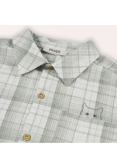 Erkek Çocuk Ekose Desenli Gömlek Açık Haki 2421bk06005-4794 001