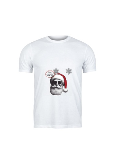 Hoş Geldin Yeni Yıl Tasarımlı Tişört Yılbaşı Temalı Kişiye Özel Hediye Tişört Beyaz