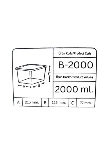 Offbox Buzluk Sebze Bakliyat Et Gıda Saklama Kabı - 2 Lt. - 10 Adet Şeffaf