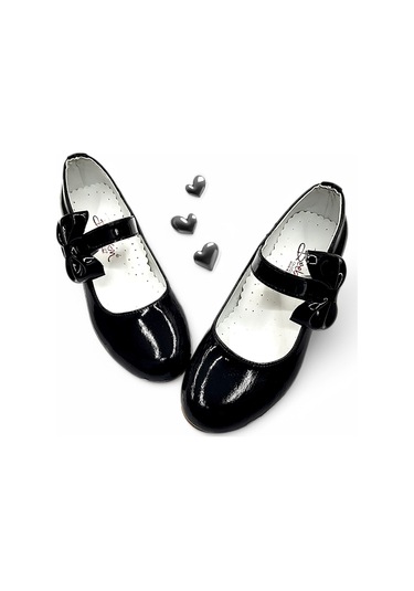 Beebron Ortopedik Topuklu Abiye Kız Çocuk Ayakkabı Glossy Series Abiayk2401 Rugan Siyah Rugan Siyah