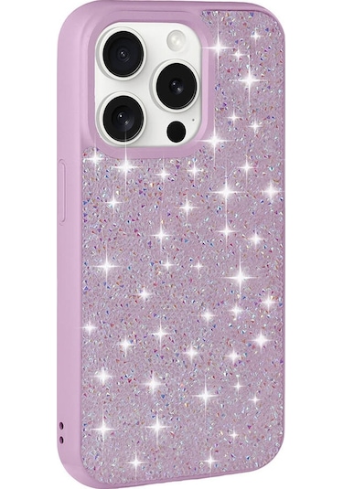 İphone Uyumlu 15 Pro Kılıf Parlak Taşlı Tasarım Zore Pırlanta Kapak Caselab