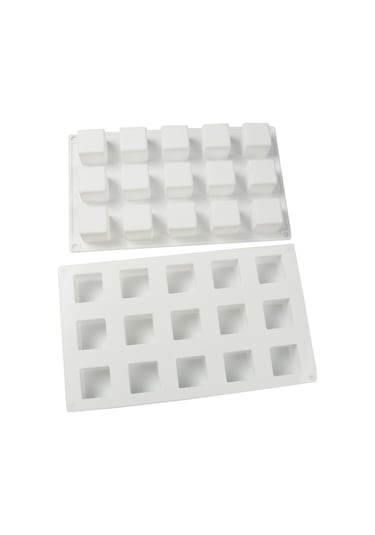 Vkemall 15 Kareli Silikon Kalıp: Pasta, Çikolata Ve Mum Yapımı İçin Kolay Çıkarma Özelliği - Isı Dayanıklı -60 C/+240 C Beyaz