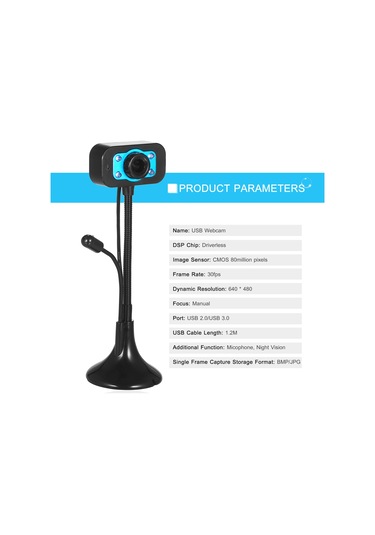 Yaozixa Usb Webcam 8mp Hd Mikrofonlu - Plug & Play, Gece Görüşü, 360 Döner, Dektop/notebook İçin Video Konferans, Ders Ve Görüşme Kamerası
