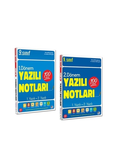 9. Sınıf Yazılı Notları Set 2 Kitap - 1 Ve 2 Dönem - 1 Ve 2 Yazılı