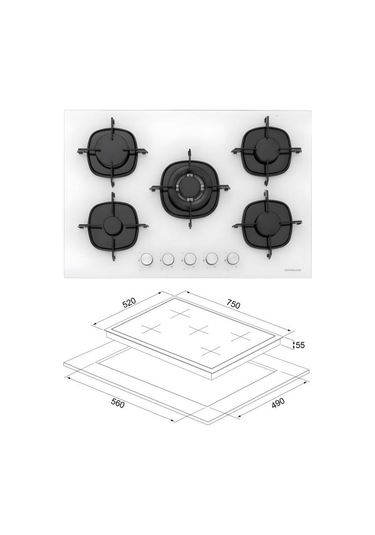 Silverline S2-BO6502W02 + CS5801E7W01 + 3457 Soho Beyaz Ankastre set
