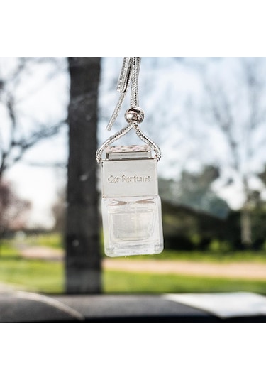 Suntek Boş Araba Difüzör Kolye Parfüm Şişesi Oto Gümüş