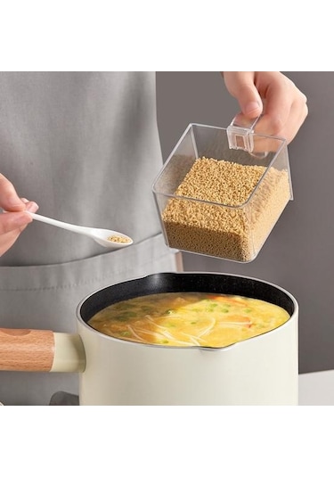 Beyaz Pratik Baharat Kutusu Temiz Neme Dayanıklı Toz Geçirmez Beyaz