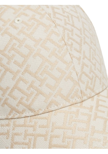 Tommy Hilfiger Th Monogram Cap Kadın Bej Şapka - Aw0aw18058