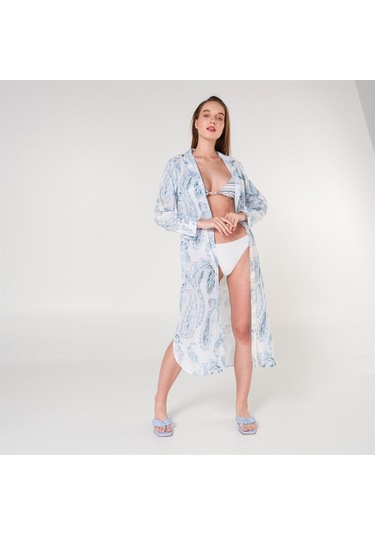 Helen Vual Plaj Gömlek Elbise Yeşil