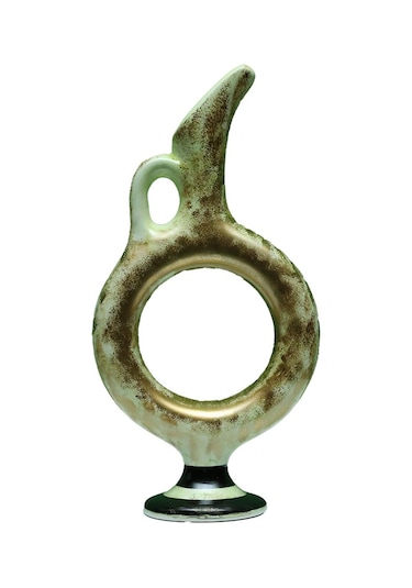 E38 El İşçiliği Halkalı Çini Vazo 30 15 Cm - 6422 Çok Renkli