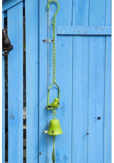 Yunboo Günlük Bahçe Dekorasyonu Kuş Desenli Demir Çanak Çanak, Doğa Sesleriyle Zenginleştirici, İç Ve Dış Mekanlar İçin Asılı Dekor, Retro Beyaz