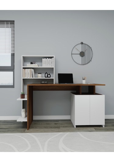 Arnetti Çalışma Masası Melis Bilgisayar Masası Beyaz - Ceviz
