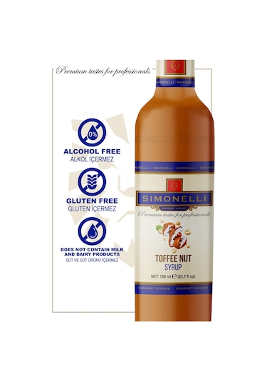 Simoenlli Kahve Şurubu Toffee Nut Aromalı 700 ML + Pompa Simonelli
