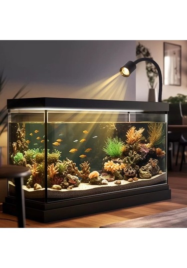 Didadodo Mini Klipsli Lambalar Balık Tankı Işıkları Ayarlanabilir Péyzaž Işıkları Siyah