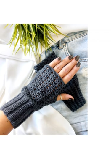 Zeynclub Trendy Füme Parmaksız Eldiven Füme