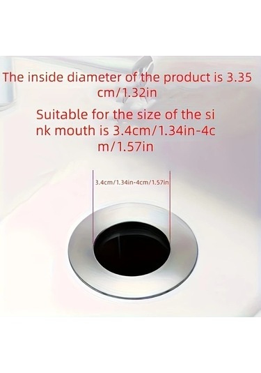 Trendooze Gaojunshop01 Silvery 1 Adet Parlak Zıplayan Lavabo Tıkacı - Dayanıklı Su Stoperi, Modern Tasarım