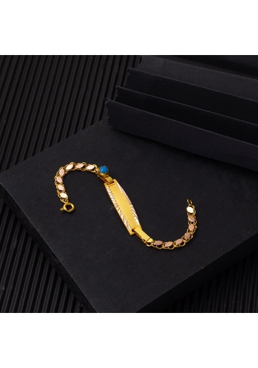 Bilezikci Hediyelik İsim Yazılabilen Çocuk Künyesi BLKNS8K22128 Sarı Altın