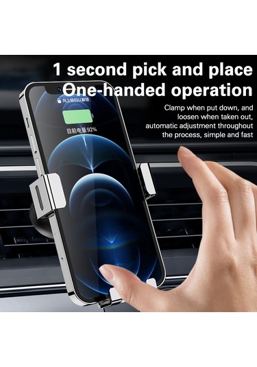 Cbtx Yc12 Evrensel Dönebilen Araba Hava Çıkışı Dağı Yerçekimi Telefon Tutucu Metal Braket - Mavi